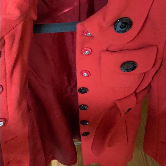 Karen Millen Wool Red Coat, size: US:6 /EU:38, preowned - Picture 9 of 12